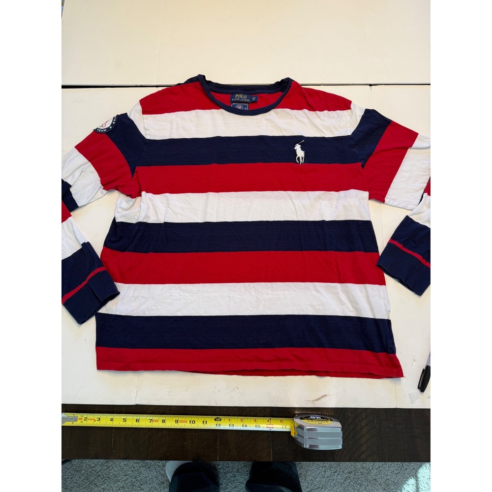 Polo Ralph Lauren 2016 US Olympic Team Striped Long Sleeve Shirt Mens XXL USA